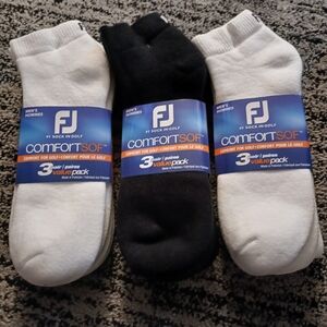 FootJoy Socks 9 Pairs Mens ComfortSof LOW CUT Golf Socks White Black NWT
